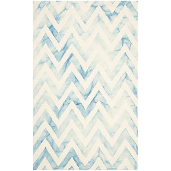 Dip Dyed Hand Tufted Rectangle Rug- Ivory - Turquoise- 2 x 3 ft., Safavieh, Mfr#: DDY715H-2